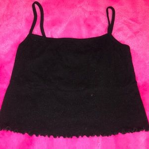 Black cropped tank top